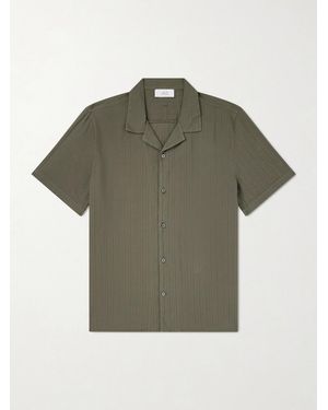 MR P. Camp-Collar Embroidered Cotton Shirt - Green