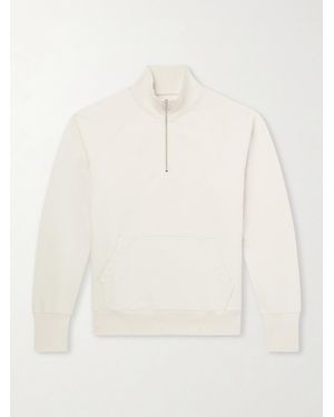Drake's Cotton-Jersey Half-Zip Jumper - Natural