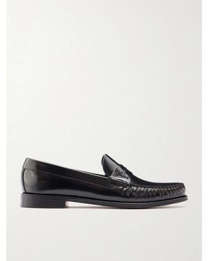 Tom Ford Polished-Leather Loafers - Black