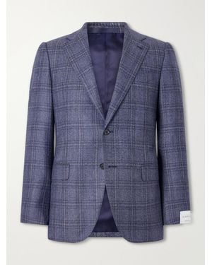 Caruso Norma Checked Wool Blazer - Blue