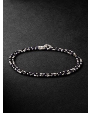 MAOR Percep Two Sterling, Sapphire And Lapis Lazuli Beaded Wrap Bracelet - Black