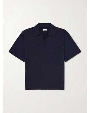 Kaptain Sunshine Skipper Oversized Merino Wool Polo Shirt - Blue