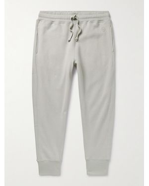 Kingsman Logo-Embroidered Tapered Cotton And Cashmere-Blend Jersey Joggers - Grey