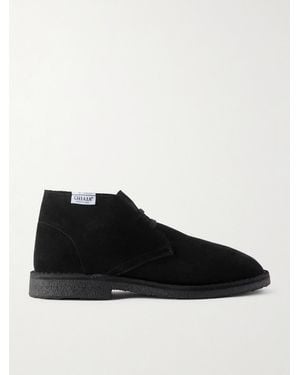Ghiaia Logo-Appliquéd Suede Desert Boots - Black