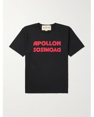 Valentino Garavani Printed Cotton-jersey T-shirt - Black