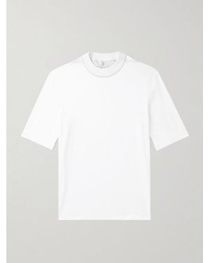 Brunello Cucinelli Mock-neck Cotton-jersey T-shirt - White