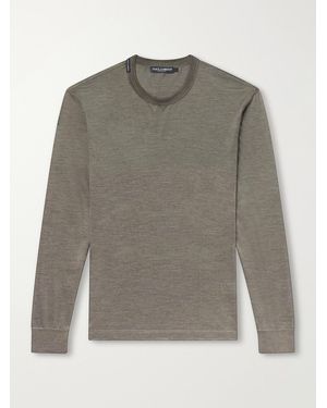 Dolce & Gabbana Pastello Silk-Jersey T-Shirt - Grey