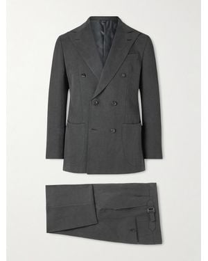 Thom Sweeney Double-Breasted Linen Suit - Grey