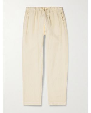 Hartford Joggy Straight-Leg Linen Drawstring Trousers - Natural
