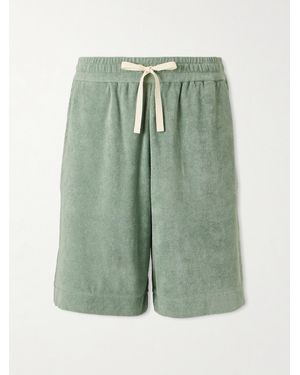 Jil Sander Straight-Leg Cotton-Terry Drawstring Shorts - Green
