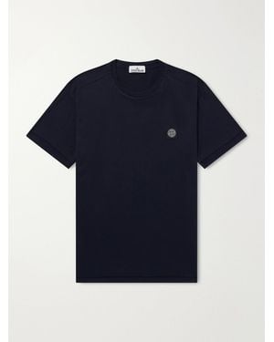 Stone Island Logo-Appliquéd Cotton-Jersey T-Shirt - Blue