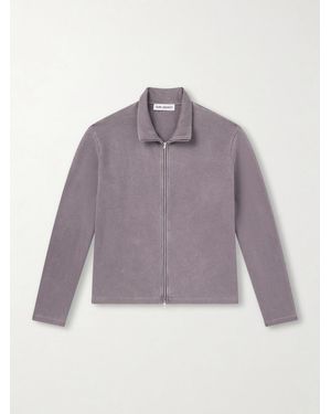 Our Legacy Shrunken Ribbed Organic Cotton-jersey Zip-up Jumper - Purple