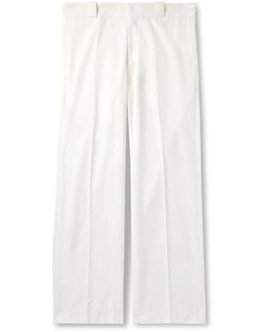 CHERRY LA Straight-Leg Cotton-Twill Chinos - White