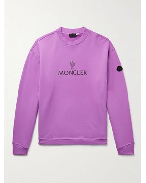 Moncler Logo-Print Cotton-Jersey Sweatshirt - Purple