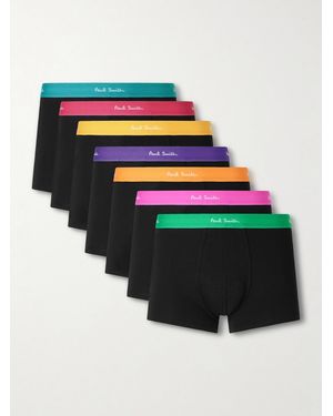 Paul Smith Seven-pack Stretch Organic Cotton-jersey Boxer Briefs - Multicolour