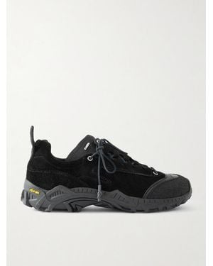 Our Legacy Gabe Leather-trimmed Suede Trainers - Black