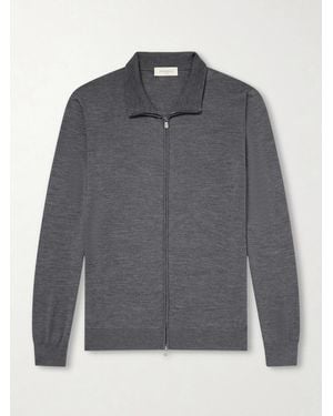 Piacenza 1733 Slim-Fit Virgin Wool Zip-Up Cardigan - Grey