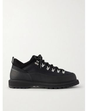 Diemme Roccia Basso Rubber And Suede-Trimmed Mesh Hiking Boots - Black