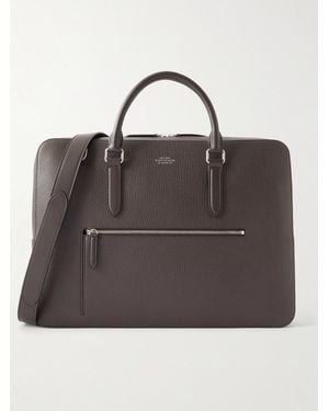 Smythson Full-Grain Leather Briefcase - Brown