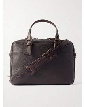 Bleu De Chauffe Folder Business Full-Grain Leather Briefcase - Black