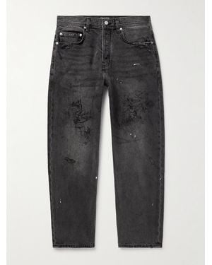 Enfants Riches Deprimes Straight-Leg Paint-Splattered Distressed Jeans - Grey