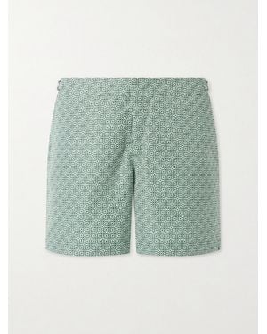 Orlebar Brown Bulldog Portico Straight-Leg Mid-Length Printed Swim Shorts - Blue