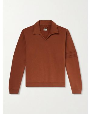Bode Crew Polo Cotton-Jersey Sweatshirt - Brown