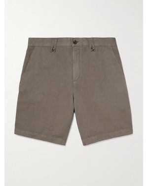 MR P. Wide-Leg Organic Cotton And Linen-Blend Bermuda Shorts - Grey