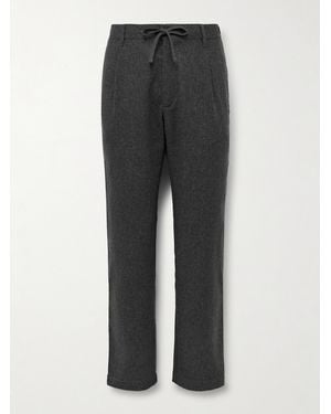 Hartford Tanker Straight-Leg Wool-Blend Drawstring Pants - Grey