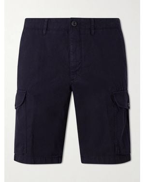 Slowear Straight-Leg Cotton And Linen-Blend Shorts - Blue