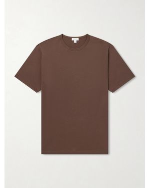 Sunspel Slim-Fit Cotton-Jersey T-Shirt - Braun