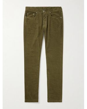Massimo Alba Slim-Fit Straight-Leg Cotton-Corduroy Trousers - Green