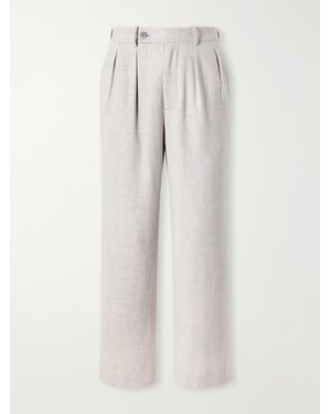 Blue Blue Japan Straight-Leg Pleated Wool - Weiß