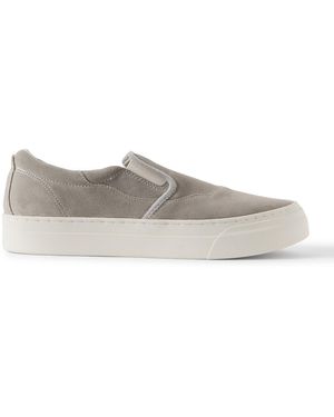 Omni Lister Canvas-trimmed Suede Slip-on Sneakers - Gray
