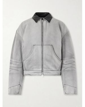 Acne Studios Cotton Leather-trimmed Jacket - Grey