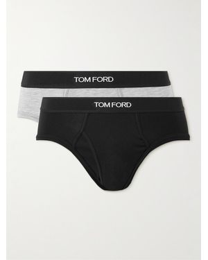 Tom Ford Two-Pack Stretch-Cotton And Modal-Blend Briefs - Black