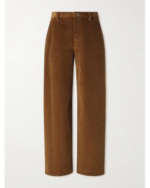 Loewe Straight-leg Cotton-corduroy Trousers - Brown