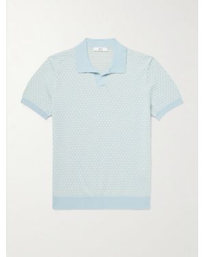 MR P. Honeycomb-Knit Cotton Polo Shirt - Blue