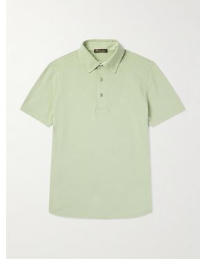 Loro Piana Cotton-Piqué Polo Shirt - Green