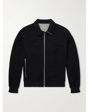 Rick Owens Wool And Cotton-Blend Zip-Up Jumper - Blue
