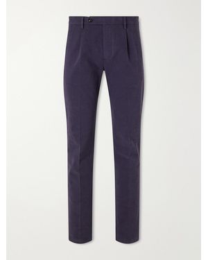 Massimo Alba Ionio2 Straight-leg Cotton-blend Trousers - Blue