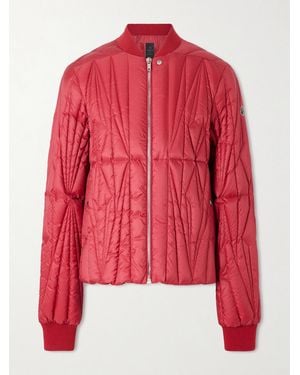 Rick Owens Moncler Logo-appliquéd Quilted Shell Down Jacket - Red