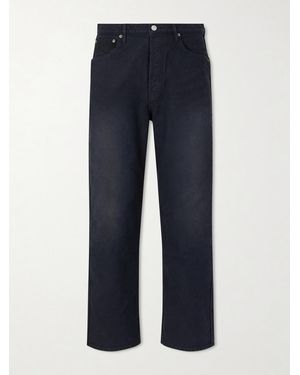 Visvim Fluxus 01 Straight-Leg Garment-Dyed Distressed Cotton-Corduroy Pants - Blue