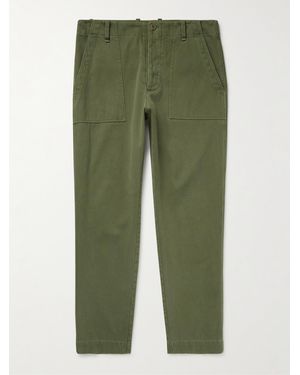 The Row Valerio Slim-Fit Cotton-Twill Trousers - Green
