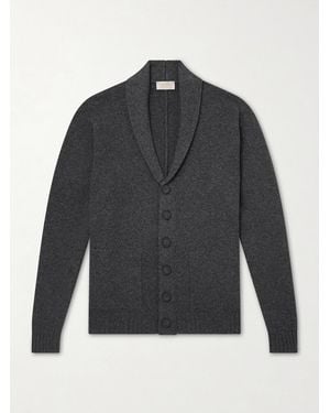 John Smedley Rockford Shawl-Collar Recycled-Cashmere And Merino Wool-Blend Cardigan - Grey