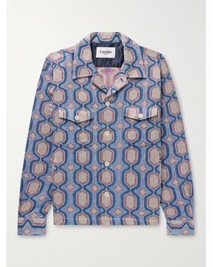 Corridor NYC Cotton-Blend Jacquard Jacket - Blue