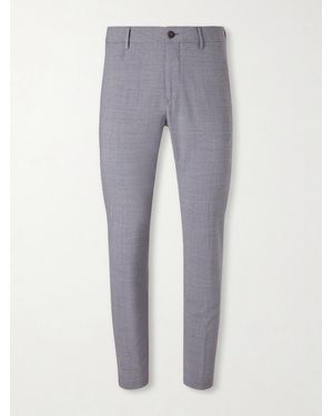 Eleventy Slim-fit Tapered Stretch-wool Flannel Trousers - Grey