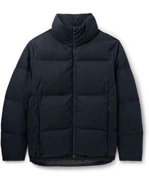 Sease Tribeca Quilted Herringbone Cotton And Cashmere-Blend Down Jacket - Blue