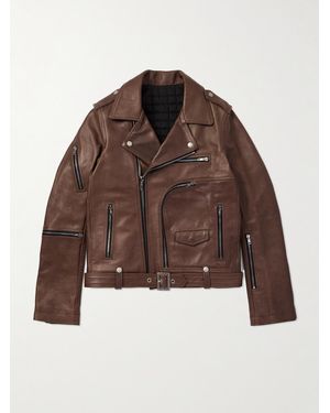 Rick Owens Bauhaus Stooges schmal geschnittene Bikerjacke aus Leder - Braun