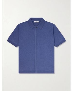 MR P. Organic Cotton And Silk-Blend Shirt - Blue